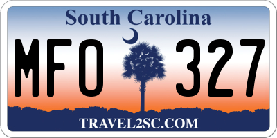 SC license plate MFO327