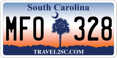 SC license plate MFO328