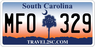 SC license plate MFO329