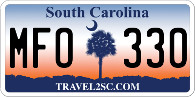 SC license plate MFO330