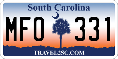 SC license plate MFO331