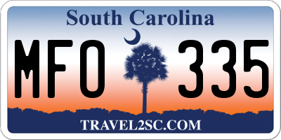 SC license plate MFO335