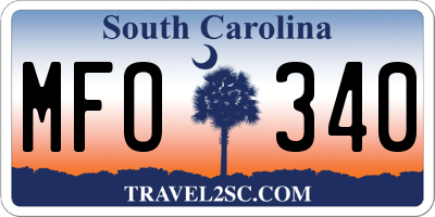 SC license plate MFO340