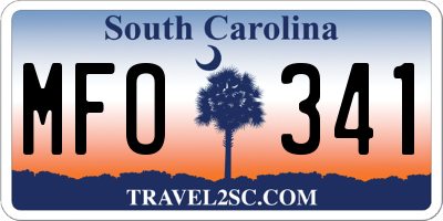 SC license plate MFO341