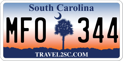 SC license plate MFO344