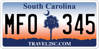 SC license plate MFO345