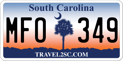 SC license plate MFO349
