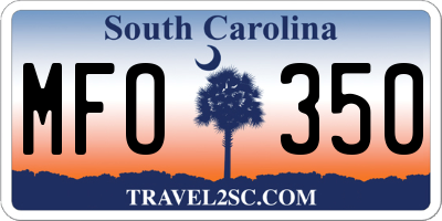 SC license plate MFO350