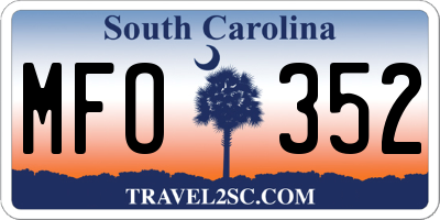 SC license plate MFO352