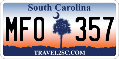 SC license plate MFO357