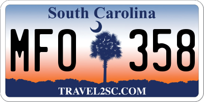 SC license plate MFO358