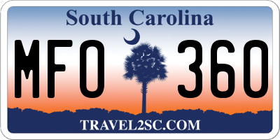 SC license plate MFO360