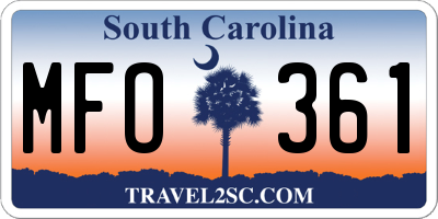 SC license plate MFO361