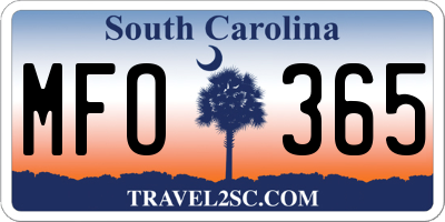 SC license plate MFO365