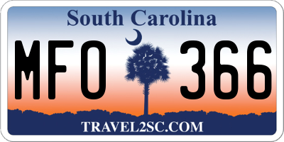 SC license plate MFO366