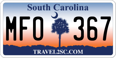 SC license plate MFO367
