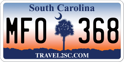 SC license plate MFO368