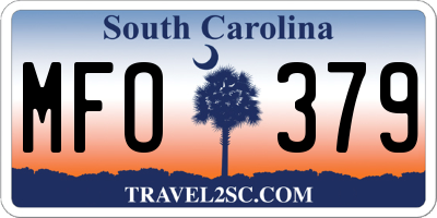 SC license plate MFO379