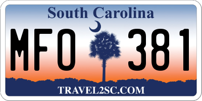 SC license plate MFO381