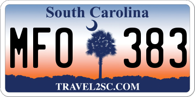 SC license plate MFO383