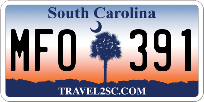SC license plate MFO391
