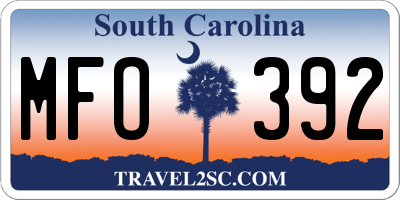 SC license plate MFO392