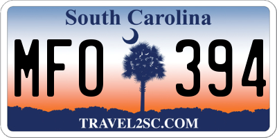 SC license plate MFO394