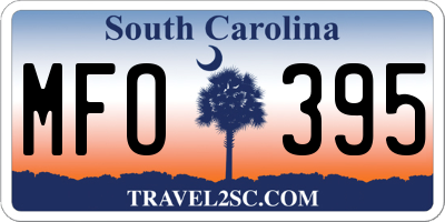 SC license plate MFO395