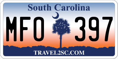 SC license plate MFO397