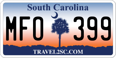 SC license plate MFO399