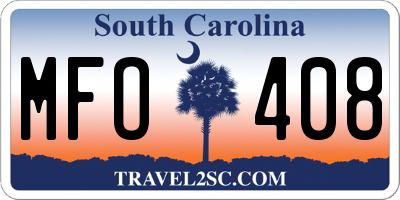 SC license plate MFO408