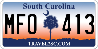 SC license plate MFO413