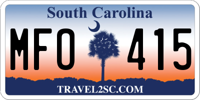 SC license plate MFO415