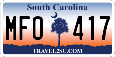 SC license plate MFO417