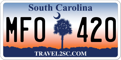 SC license plate MFO420