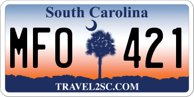 SC license plate MFO421