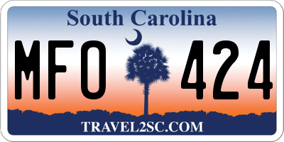 SC license plate MFO424