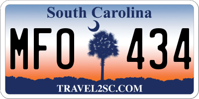 SC license plate MFO434
