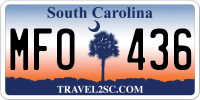 SC license plate MFO436