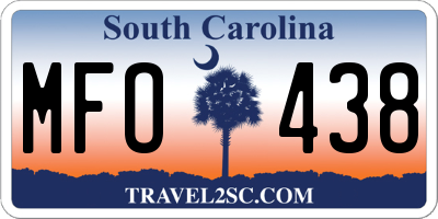 SC license plate MFO438