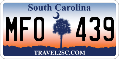 SC license plate MFO439
