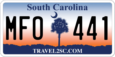 SC license plate MFO441