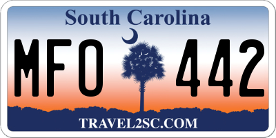 SC license plate MFO442