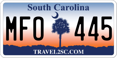 SC license plate MFO445