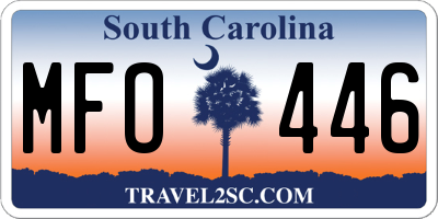 SC license plate MFO446