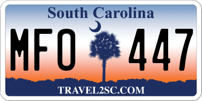 SC license plate MFO447