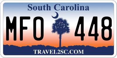 SC license plate MFO448