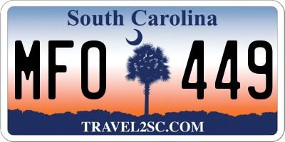 SC license plate MFO449