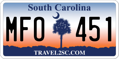 SC license plate MFO451