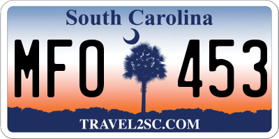 SC license plate MFO453